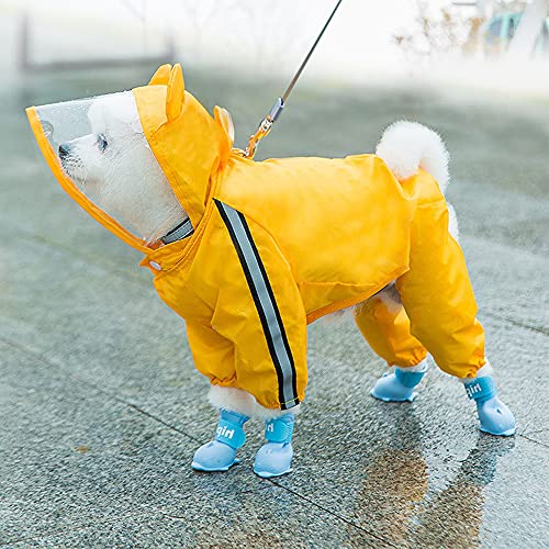 Impermeable para Mascotas, Chaqueta Impermeable para Perros con Tiras Reflectantes, Sudadera con Capucha para Perro con Orificio, Chubasquero Transparente Perro, para Perros(Soportar,XL)