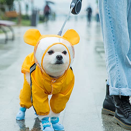 Impermeable para Mascotas, Chaqueta Impermeable para Perros con Tiras Reflectantes, Sudadera con Capucha para Perro con Orificio, Chubasquero Transparente Perro, para Perros(Soportar,XL)