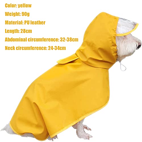 Impermeable para Perros, NALCY Chubasquero para Perros, Impermeable para Mascotas Chubasquero Perro Pequeño con Capucha & Ajustable Poncho de Lluvia Impermeable (L/Amarillo)