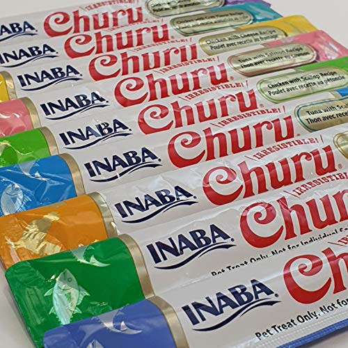 INABA Churu Sticks - Golosinas para Gatos Que se Pueden lamer para Alimentar con la Mano - Delicioso y Saludable refrigerio para Gatos - Pollo y camarones