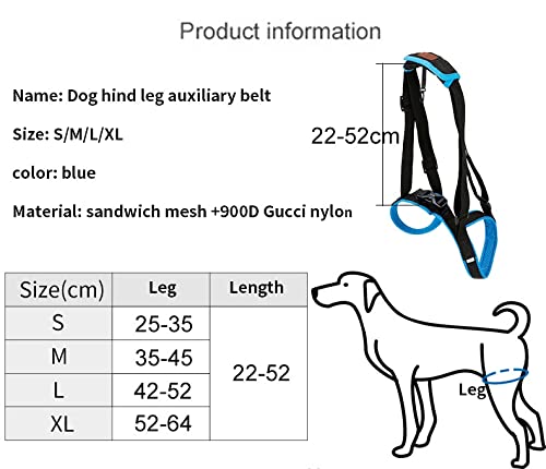 Inodoro para Cachorros Ajustable PET DOY Sling Levantamiento de arnés Pájaro Pierna Pierna trasera Ayuda para caminar Perros Mascotas Balance Arnés Auxiliar Cinturón Inodoro para Mascotas ( Size : L )