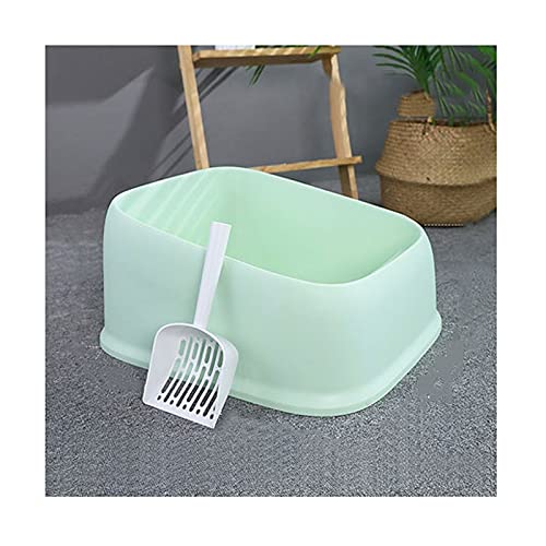 Inodoro para mascotas Abra la caja de arena de gato a prueba de salpicaduras con la cucharada de arena de gato Caja semicerrada Caja de arena de gato Caja con helada Textura Gato Aseo for gatitos de m