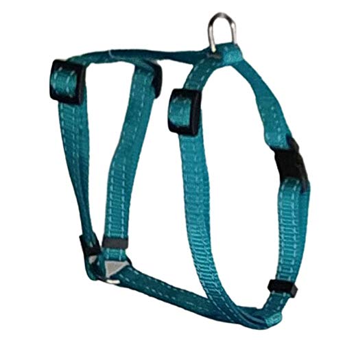 iPet Arnés Reflectante para Perros y Cachorros de Todos los tamaños | Arneses de Nylon con Forma de H en Diferentes Tallas y Colores | Arnés para Perro Antitirones (S: 1 x 20-35 cm, Azul)