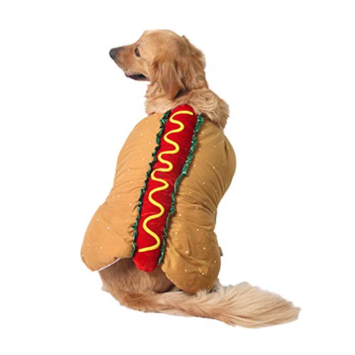 iplusmile Disfraz de Perro Disfraz de Perrito Disfraz de Perro Divertido con Capucha Ropa de Perro para Halloween Navidad Vestido hasta Cosplay Tamaño S