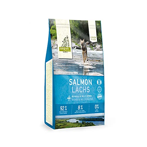 ISEGRIM Saco Perro Junior Salmón + Bayas y Hierbas Silvestres, 3 kg, Perro