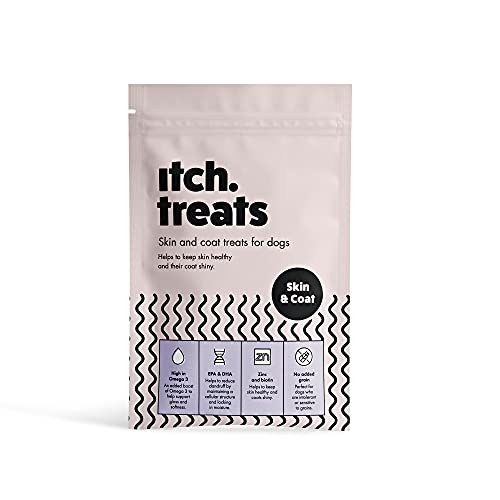 Itch | Golosinas saludables para mascotas para perros | Variedad catastrófica | Contiene piel y abrigo, calmante, digestión, tratamiento dental y bajo en grasa | Paquete de 5