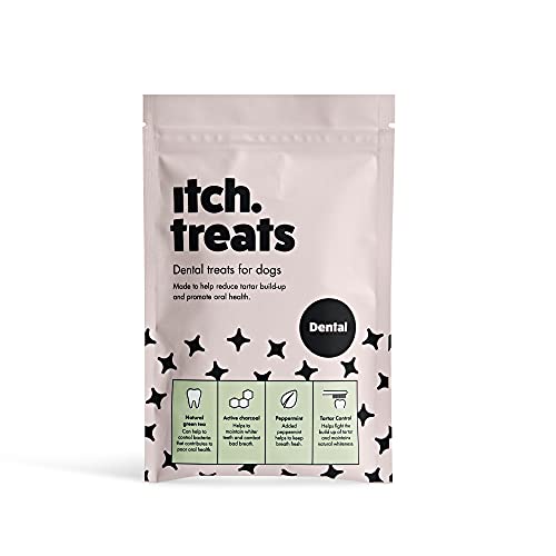 Itch | Golosinas saludables para mascotas para perros | Variedad catastrófica | Contiene piel y abrigo, calmante, digestión, tratamiento dental y bajo en grasa | Paquete de 5