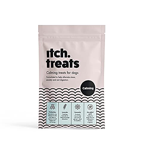 Itch | Golosinas saludables para mascotas para perros | Variedad catastrófica | Contiene piel y abrigo, calmante, digestión, tratamiento dental y bajo en grasa | Paquete de 5