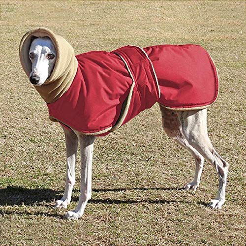 IUOU Abrigo Impermeable para Perros, Ropa para Perros súper cálida y Gruesa para Perros medianos, Galgos, Lobos y Perros pastores