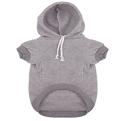 Izefia Ropa para Perros Sudadera con Capucha Security Suéter para Perros Abrigo de Algodón Polar Cálido para Perros Pequeños Gato Mediano (Gris,M)