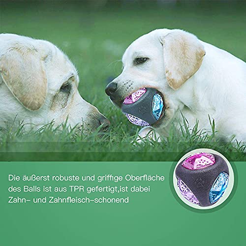 jaosn Pelota de juguete para perros, con luz LED y luz difusa de goma termoplástica de 7,6 cm (1 unidad)