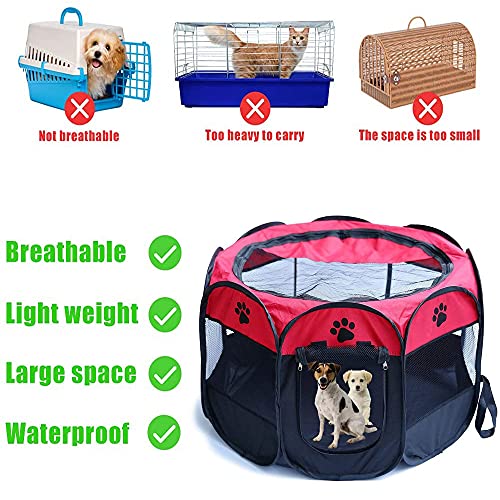 Jaula estilo parque para mascotas de Meiying, ideal para perros y gatos, portátil, plegable, caseta de ejercicio, para uso en interiores y exteriores