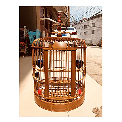 Jaula para Pajaros Pájaro Pájaro Sichuan Jaula de pájaros Chengdu Thrush Pájaro Jaula Guizhou Jaula de pájaros Jaula de bambú Cae de bambú Hecho a Mano Pajarera (Color : A, Size : 40)