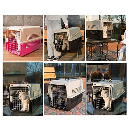 Jaula para Perros,Caja de Transporte para Perros,Transportín plástico para perros y gatos Mascota Caja de Transporte IATA,Desmontable y fácil de montar,para Transporte de plástico para tu Mascota