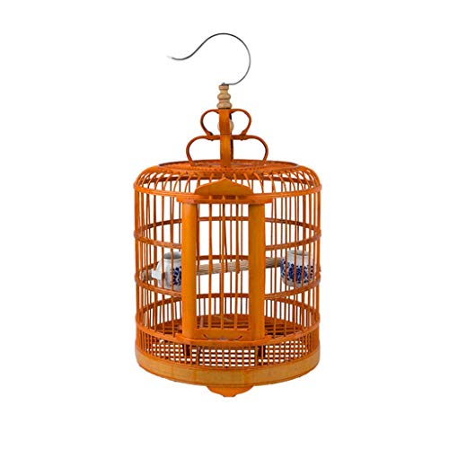 Jaulas de pájaros Grandes Colgantes de bambú para Loros pequeños Finches Canarias de pájaros de Viaje Canarios Pajareras Hogar de Mascotas (Color : A, tamaño : 36cm)