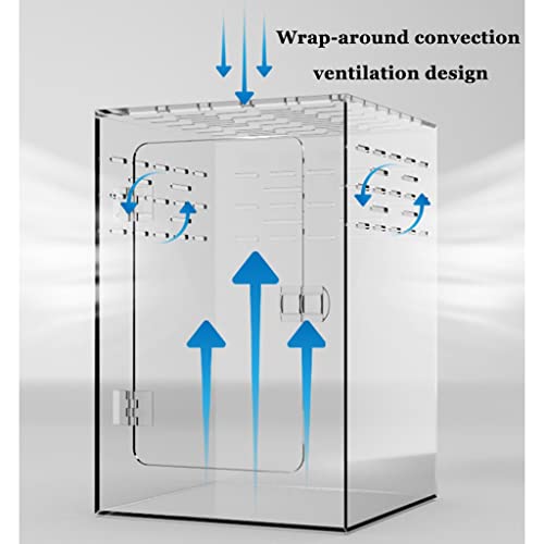Jaulas Hábitat De Reptiles, Caja Alta Acrílica Caja De Cría De Reptiles Lagarto, Leopardo Gecko Tarántula Joven Lagarto Insectos Escondite Caja De Cría (Color : Clear, Size : 30x20x20cm)