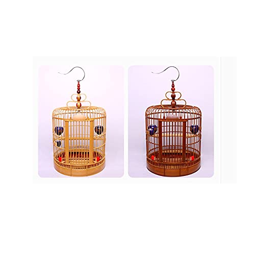 jaulas para pajaros Pájaro Pájaro Sichuan Jaula de pájaros Chengdu Thrush Pájaro Jaula Guizhou Jaula de pájaros Jaula de bambú Cae de bambú hecho a mano jaula periquitos ( Color : A , Size : 36 )