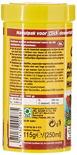 JBL Novogranomix Refill Alimento básico para Peces de Acuario, 250 ml, Paquete de 2