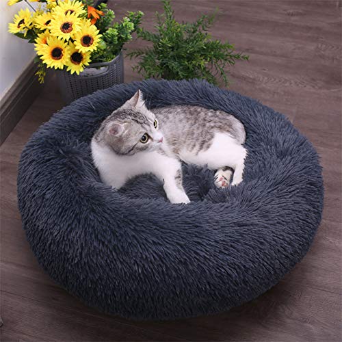 JCT Cama para Gato Cama Para perro Calmante para Gato Cama de Felpa Suave para Mascotas Pequeñas, Medianas, Grandes, Parte Inferior Antideslizante,Lavable a Máquina