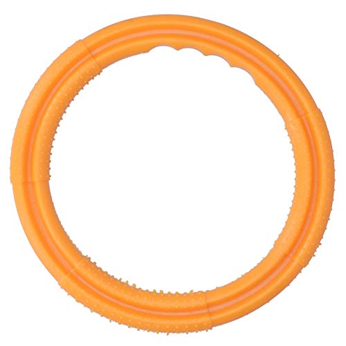 Jeanoko Anillo de masticación para perros con superficie de baches y dientes de perro, anillo de entrenamiento interactivo inofensivo para perros medianos y grandes (amarillo, grande)