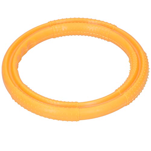 Jeanoko Anillo de masticación para perros con superficie de baches y dientes de perro, anillo de entrenamiento interactivo inofensivo para perros medianos y grandes (amarillo, grande)