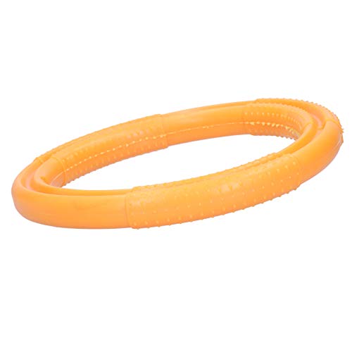 Jeanoko Anillo de masticación para perros con superficie de baches y dientes de perro, anillo de entrenamiento interactivo inofensivo para perros medianos y grandes (amarillo, grande)