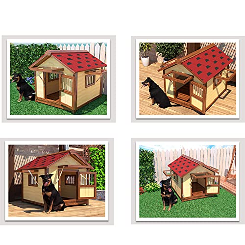 JHKGY Caseta De Madera para Perros De La Perrera Al Aire Libre,Casa para Perros Extra Grande con Puerta para Uso En Interiores Y Exteriores,para Cualquier Perro O Gato,Fácil De Limpiar,XL