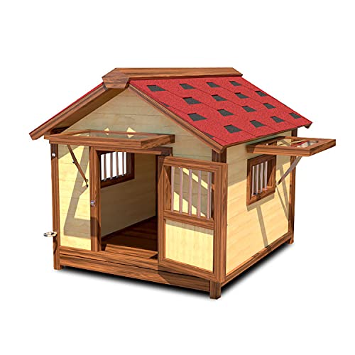 JHKGY Caseta De Madera para Perros De La Perrera Al Aire Libre,Casa para Perros Extra Grande con Puerta para Uso En Interiores Y Exteriores,para Cualquier Perro O Gato,Fácil De Limpiar,XL