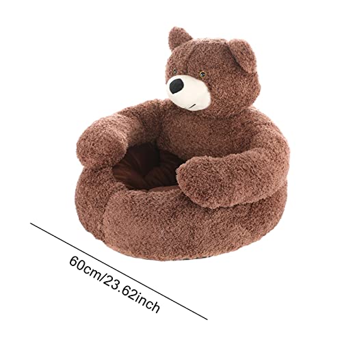 Jiangying Cama para Mascotas súper Suave, cálido Invierno Lindo Oso Abrazo Gato colchoneta para Dormir, Felpa Grande Cachorro Perros cojín sofá Comodidad Suministros para Mascotas para Gatos pequeños