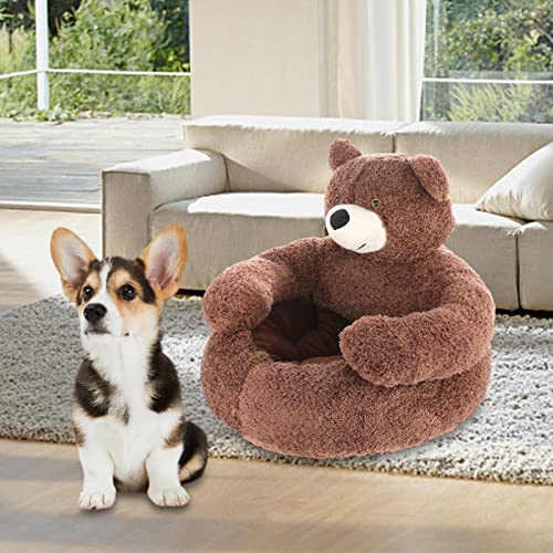 Jiangying Cama para Mascotas súper Suave, cálido Invierno Lindo Oso Abrazo Gato colchoneta para Dormir, Felpa Grande Cachorro Perros cojín sofá Comodidad Suministros para Mascotas para Gatos pequeños