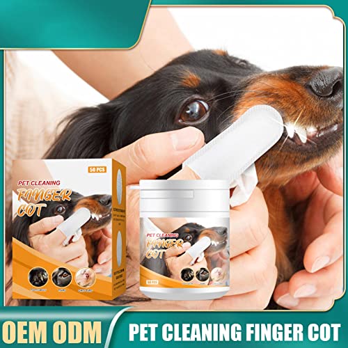 Jianpan Toallitas dentales para dedos para mascotas, toallitas para ojos de perro, toallitas de limpieza oral para perros y gatos optimizan la salud bucal, refrescan el aliento Haonan