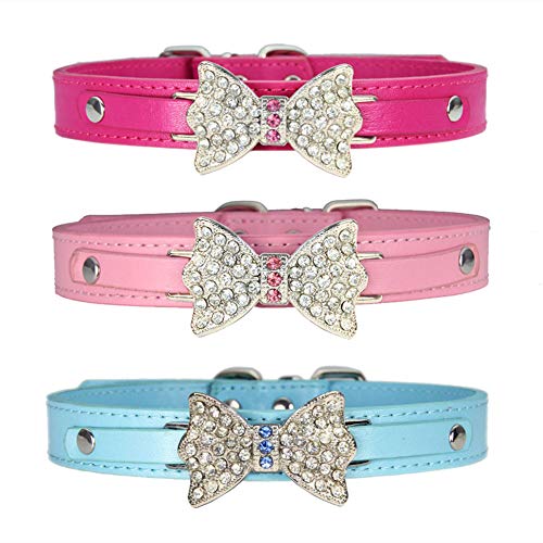 jieqing Collars Perro Collars Perro PequeñO Collares de Perro de Cuero Collares de Perro de Cuero Collares para Perros Collares para Perros Grandes XXS,Rose Red