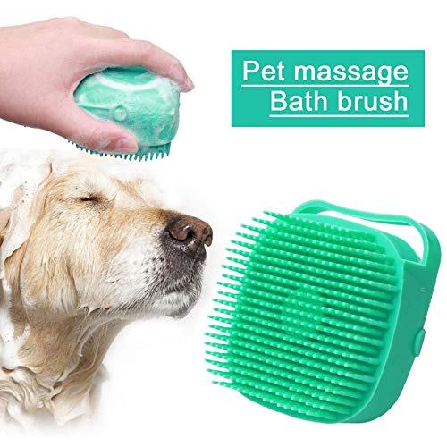 jingxing Peine de Masaje para Gatos Cepillo de Aseo Ducha Cabello Corto Cepillo de Goma de Silicona Suave Cepillo para champú para Perros y Mascotas 2,7 oz / 80 m(Blue)