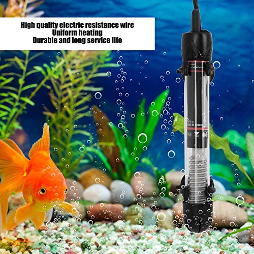 Jingyi Calentador de Acuario, Calentador de Acuario Sumergible, Mini 220-240V con 2 ventosas Enchufe de la UE 25W / 50W / 100W / 200W / 300W para Tortuga de Agua Salada para(50W)