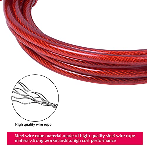 Jinlaili Cable para Atar Perros, 3 Metros Cable de Amarre para Perros de hasta 55kg, Cable de Atadura para Perro, Cable de Amarre para Mascotas, Adecuado para Todas Las Razas (Rojo)