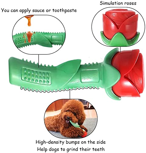 jinshang Juguete para masticar perros Rose, juguete duradero para masticar agresivamente, juguete robusto para aburrimiento, juguete interactivo para perros pequeños y medianos