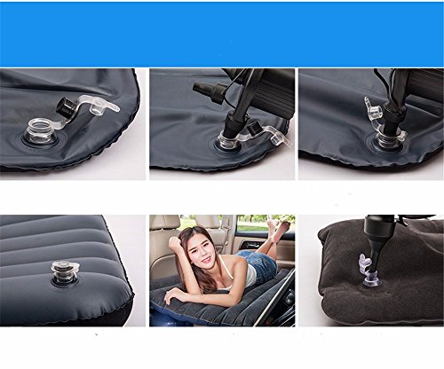 JISHUQICHEFUWU Cama Inflable del Coche/colchón Adulto del Coche/cojín de colchón del Asiento Trasero del Coche/Amortiguador de Aire del Coche Cama de Choque/Fuentes del Recorrido, E-Negro