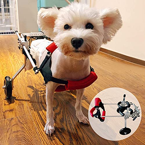 JKGHK Silla de Ruedas para Perros, Andador de Ayuda Ajustable para Silla de Ruedas para Mascotas, Carro para Mascotas, Ayuda para Patas Traseras para Mascotas Discapacitadas (Size : XS Widened)