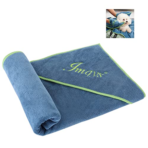 JMQYS Toalla para perros con 2 orificios, extra absorbente, toalla de baño para perros, manta de secado rápido, para perros pequeños, medianos y gatos, toalla de microfibra para perros