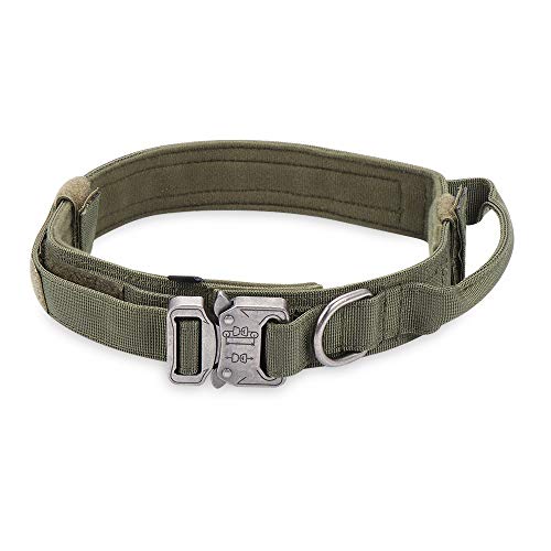 Johnshine Doberman - Collar de nailon para entrenamiento militar táctico para perros (M, verde militar)