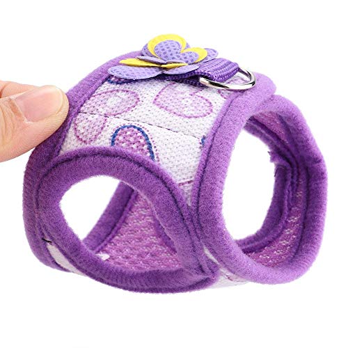 Jopwkuin Chaleco de Arnés de Chinchilla, Chaleco de Chinchilla Transpirable Resistente Al Desgaste de Moda para Ardilla Hámster Red Grid + Purple Love para Regalo(S)