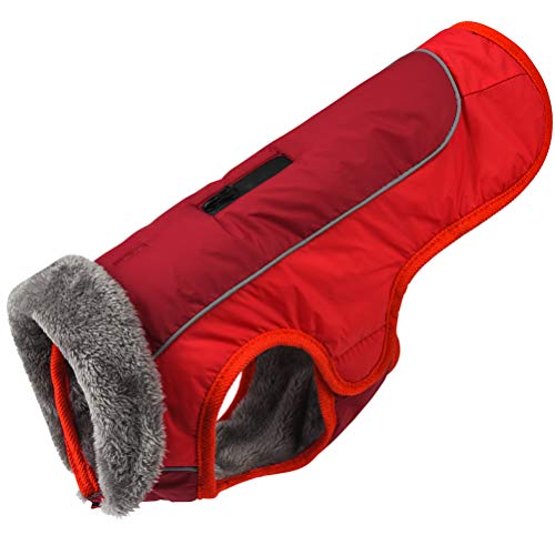 JoyDaog - Abrigo de forro polar reversible y con cuello para perros pequeños, impermeable, cálido, de algodón, ideal para el invierno