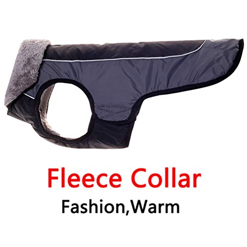 JoyDaog - Abrigo de forro polar reversible y con cuello para perros pequeños, impermeable, cálido, de algodón, ideal para el invierno