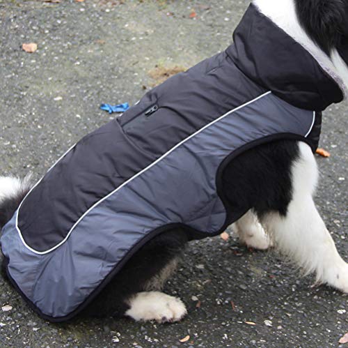 JoyDaog - Abrigo de forro polar reversible y con cuello para perros pequeños, impermeable, cálido, de algodón, ideal para el invierno