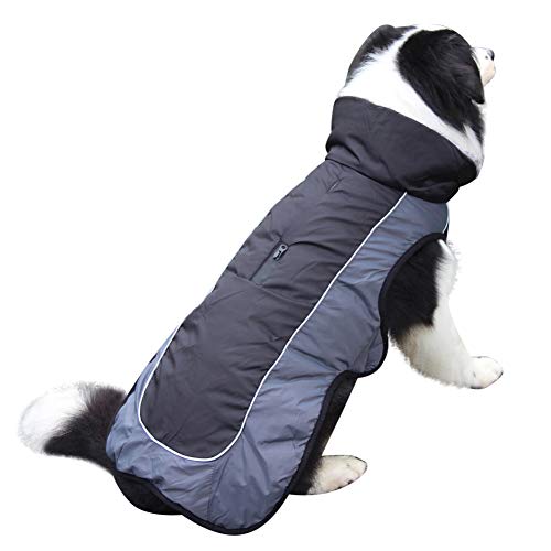 JoyDaog - Abrigo de forro polar reversible y con cuello para perros pequeños, impermeable, cálido, de algodón, ideal para el invierno