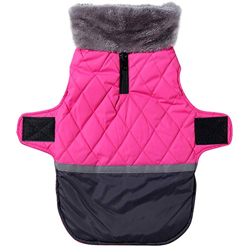 JoyDaog Chaqueta de forro polar reversible para perros pequeños, impermeable y cálida, para el frío invierno