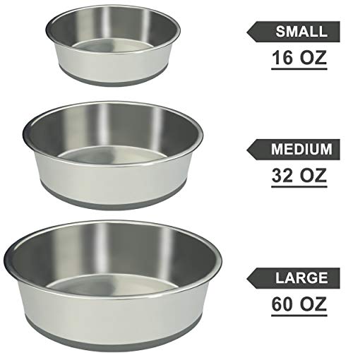 Joytale Comedero Perro, 2 Pcs Comederos y Bebederos para Perros Pequeño y Gatos, Platos de Acero Inoxidable, Cuencos con Base de Goma Antideslizante, 480 ML