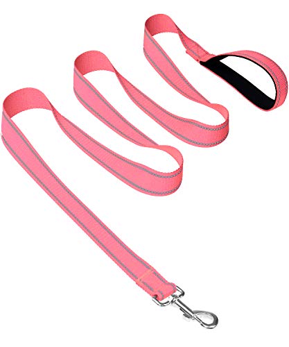 Joytale Correa para Perros Reflectante, Correa para Perros con Mango Acolchado, Correa de Adiestramiento para Perros Pequeños y Perrito, 180×2cm, Rosa