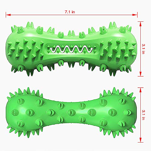 JPYH Una Herramienta de Cepillado de Dientes de Perro de Juguete de Mordedura de Perro, Cepillo de Dientes de Perro de Caucho Natural，1PCS，Verde