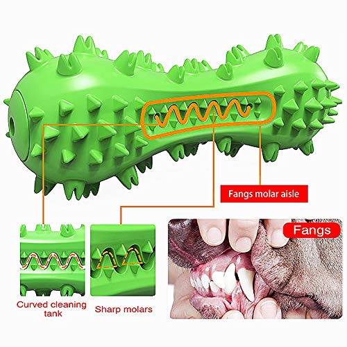 JPYH Una Herramienta de Cepillado de Dientes de Perro de Juguete de Mordedura de Perro, Cepillo de Dientes de Perro de Caucho Natural，1PCS，Verde